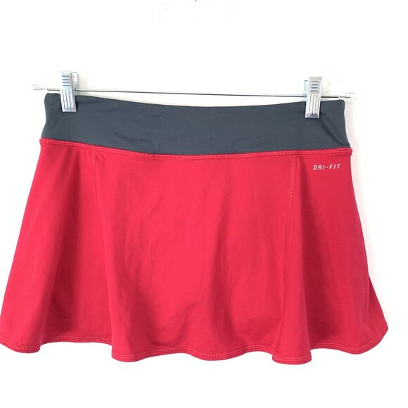 Set of 2 Nike Dri-Fit Pink Gray Athletic Tennis Skort Built-In Shorts Size M - Picture 2 of 10